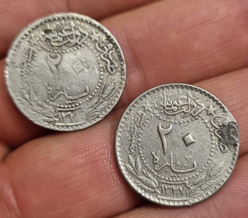 2 سکه 20 پاره عثمانی ترکیه بشدت کمیاب