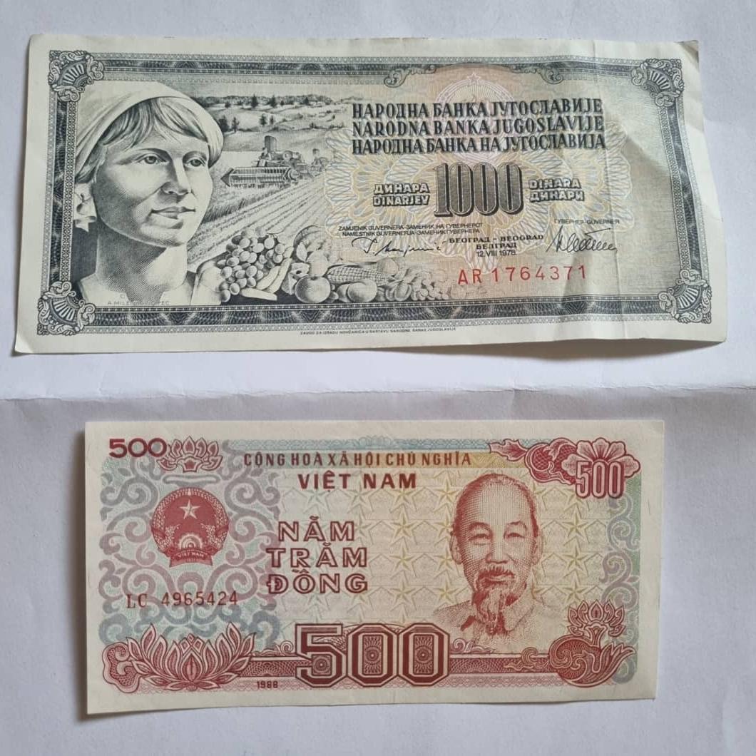 اسکناس1000 دینار یوگسلاوی واسکناس دونگ ویتنام