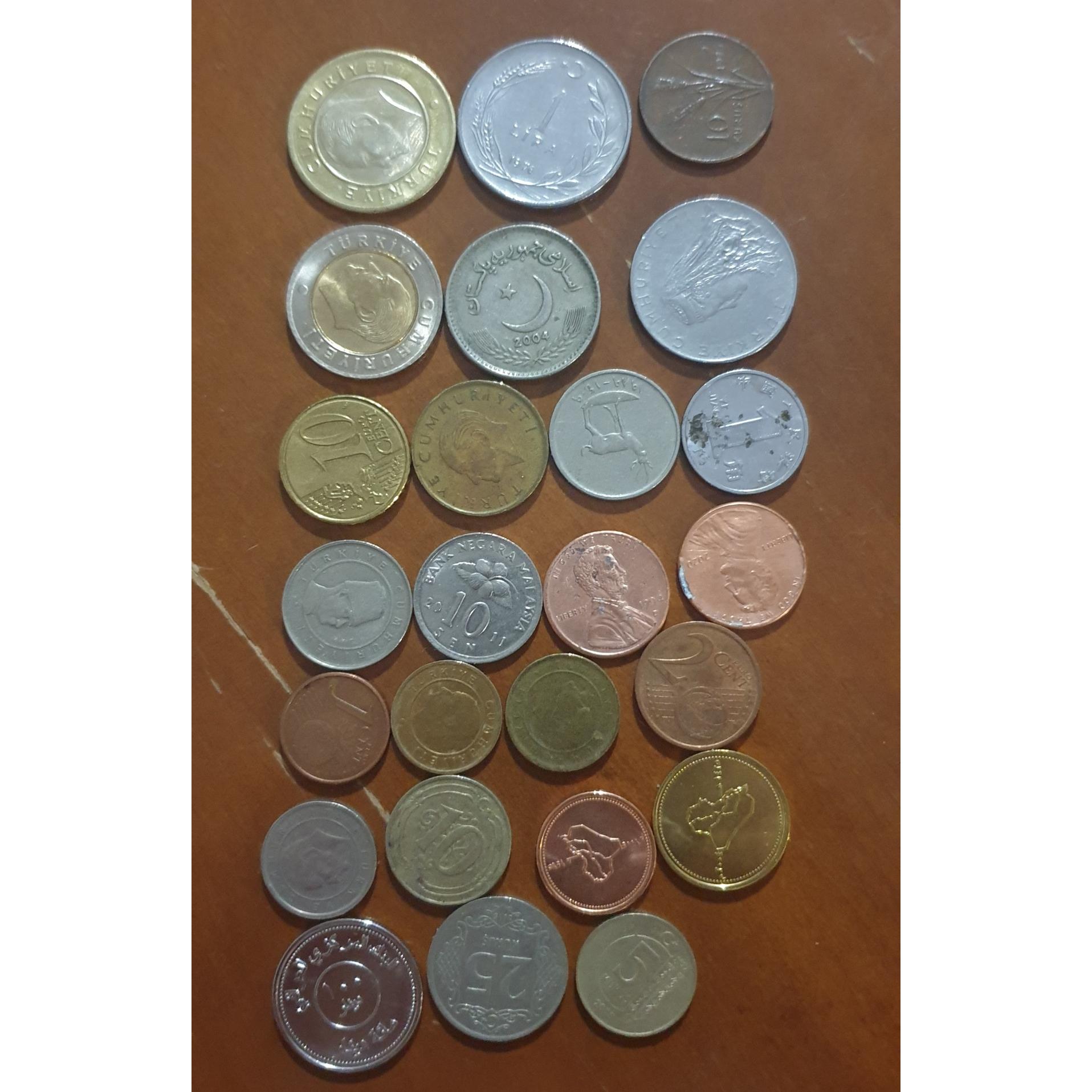 پکیج اکونومی 25 سکه خارجی غیرتکراری 00174