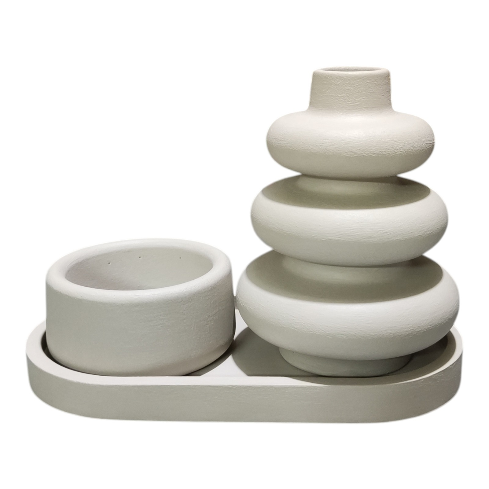 ست دکوری شامل سینی گلدان کاسه