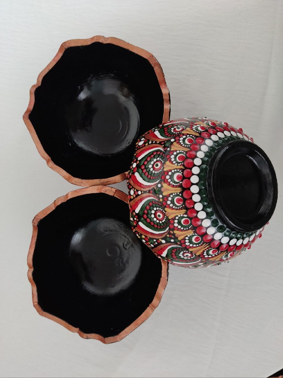 ست کاسه و بشقاب سفالی دات ماندالا