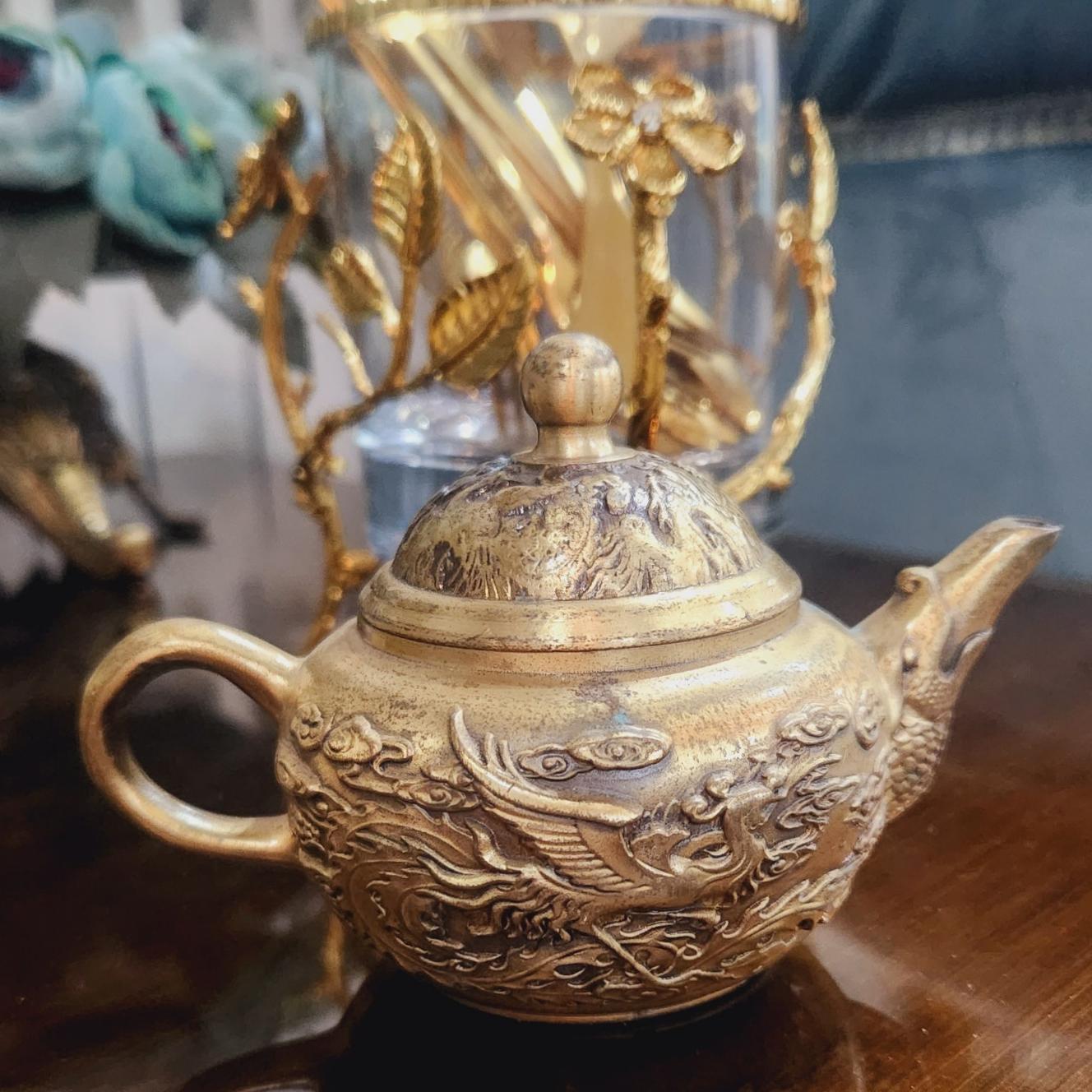 قوری برنج طرح برجسته