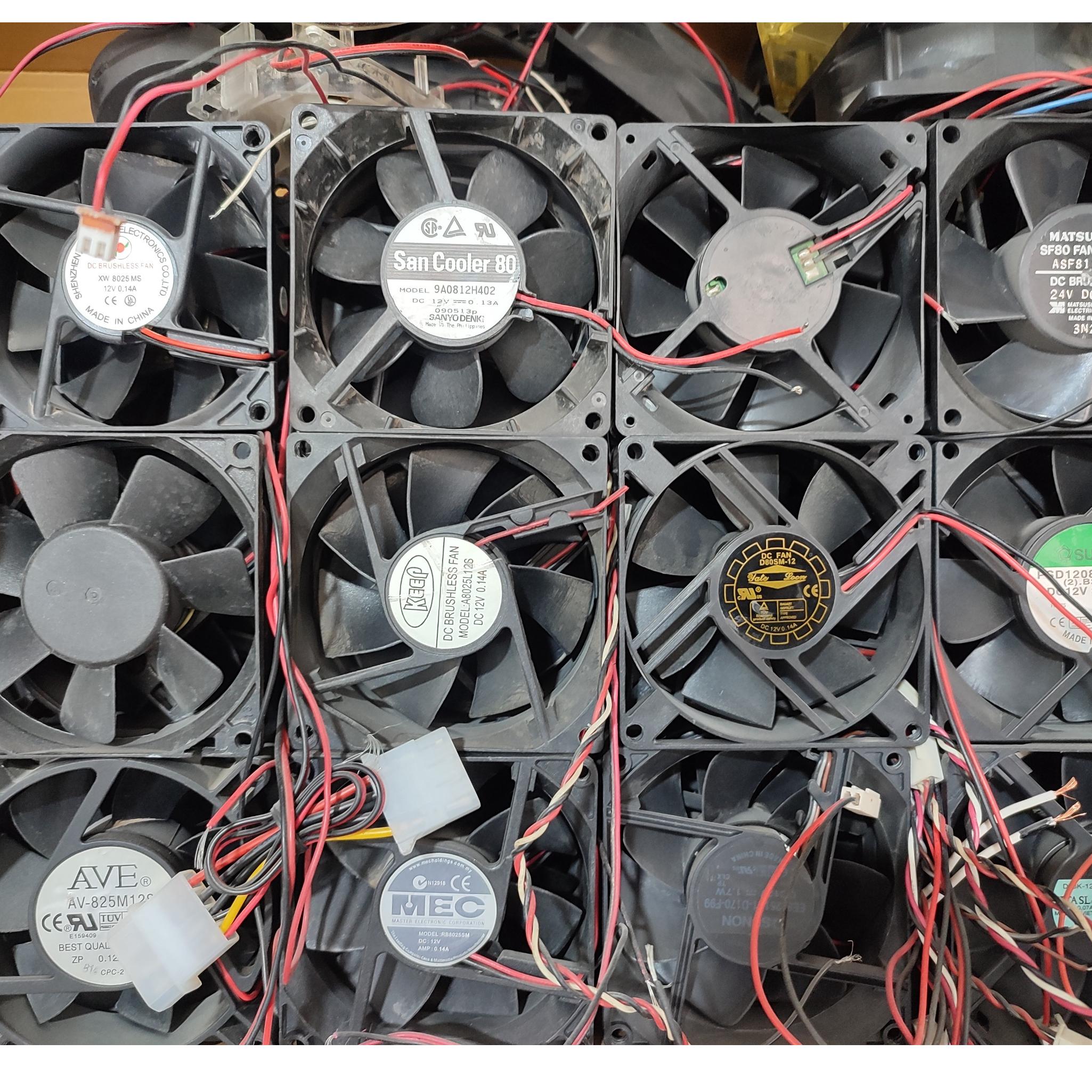 10عدد فن کیس 8در8 12 ولت 1500 دور برند مختلف