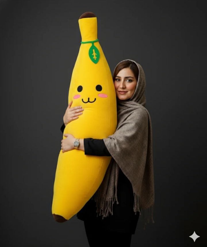 بالش فانتزی عروسکی بغلی ارتفاع 140 طرح موز