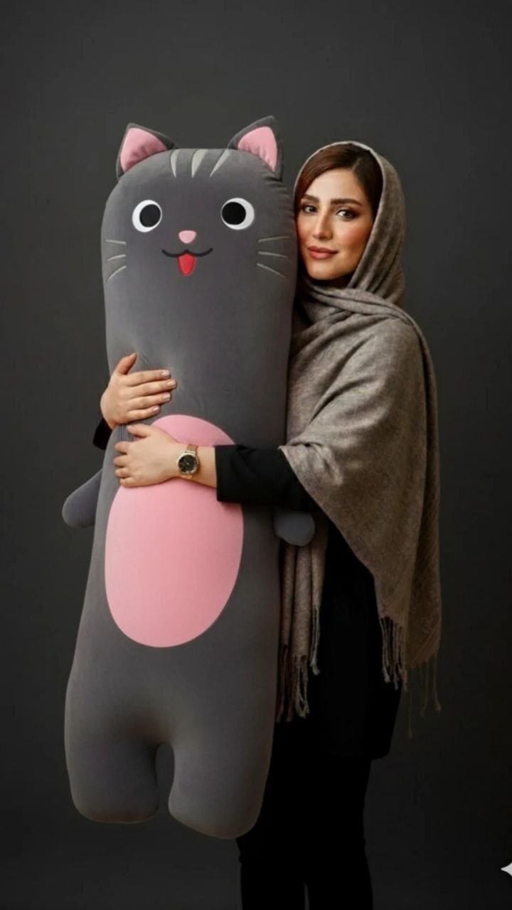 بالش عروسکی بغلی طرح گربه ارتفاع 140
