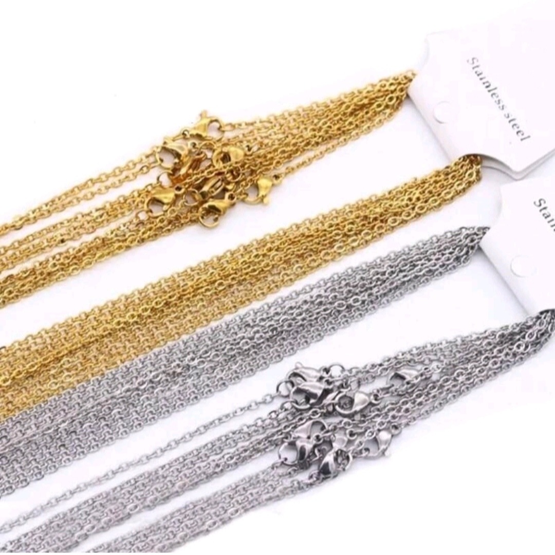 گردنبند زنجیر استیل نقره ای رنگ ثابت