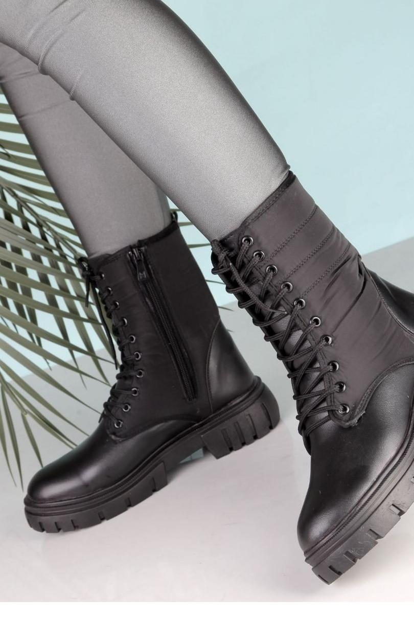 بوت کاپشنی مشکی زنانه و دخترانه سایزبندی 37تا40