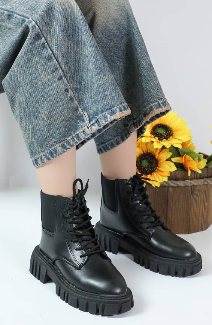 نیم بوت مشکی زنانه و دخترانه سایزبندی 37تا40