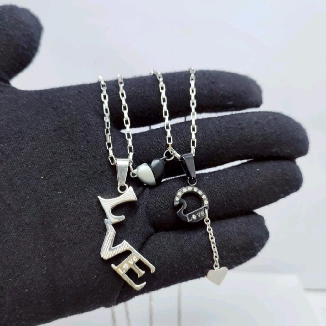 گردنبند ست زن و مرد استیل رنگ ثابت