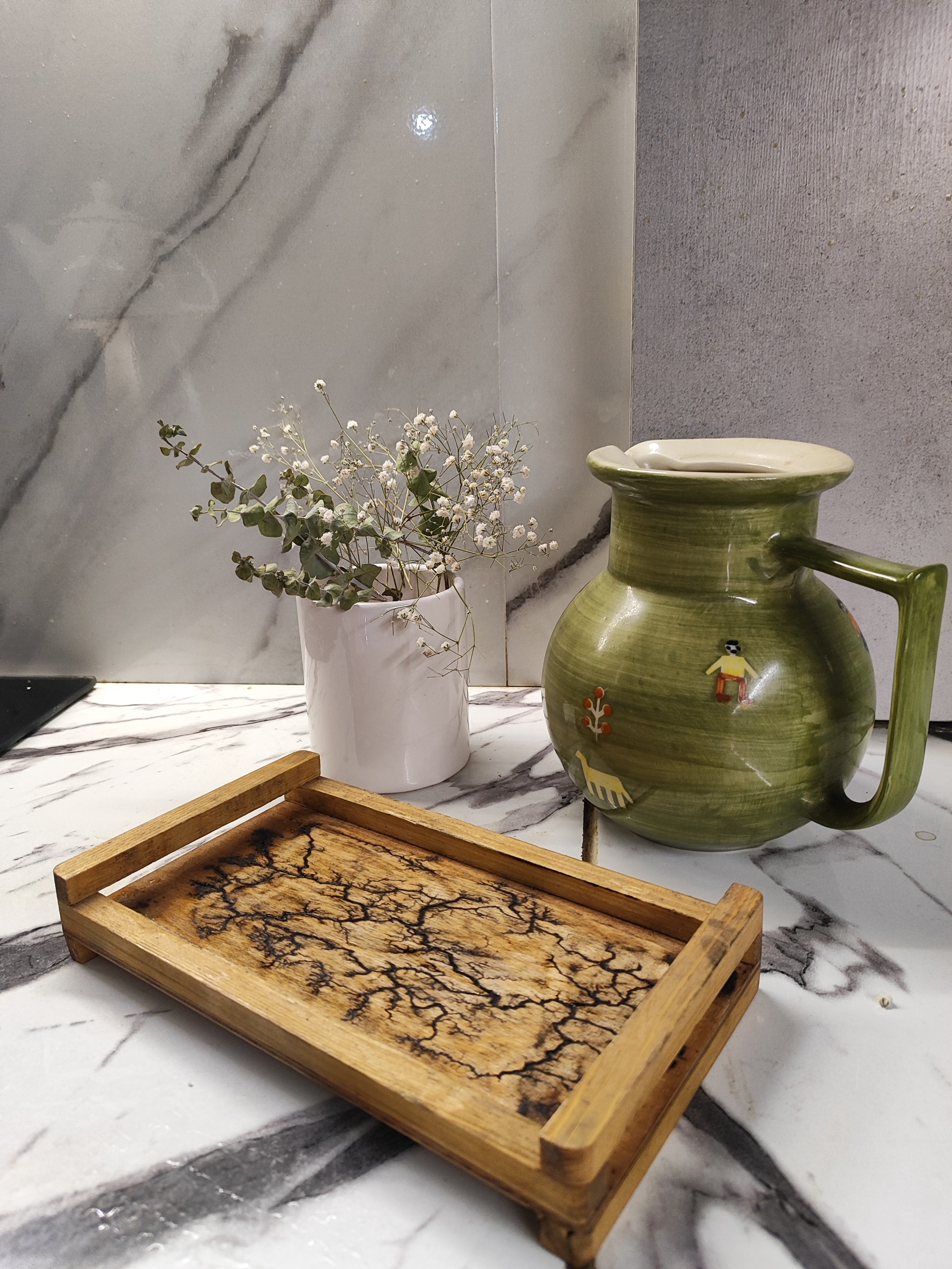 سینی چوبی طرح آذرخش