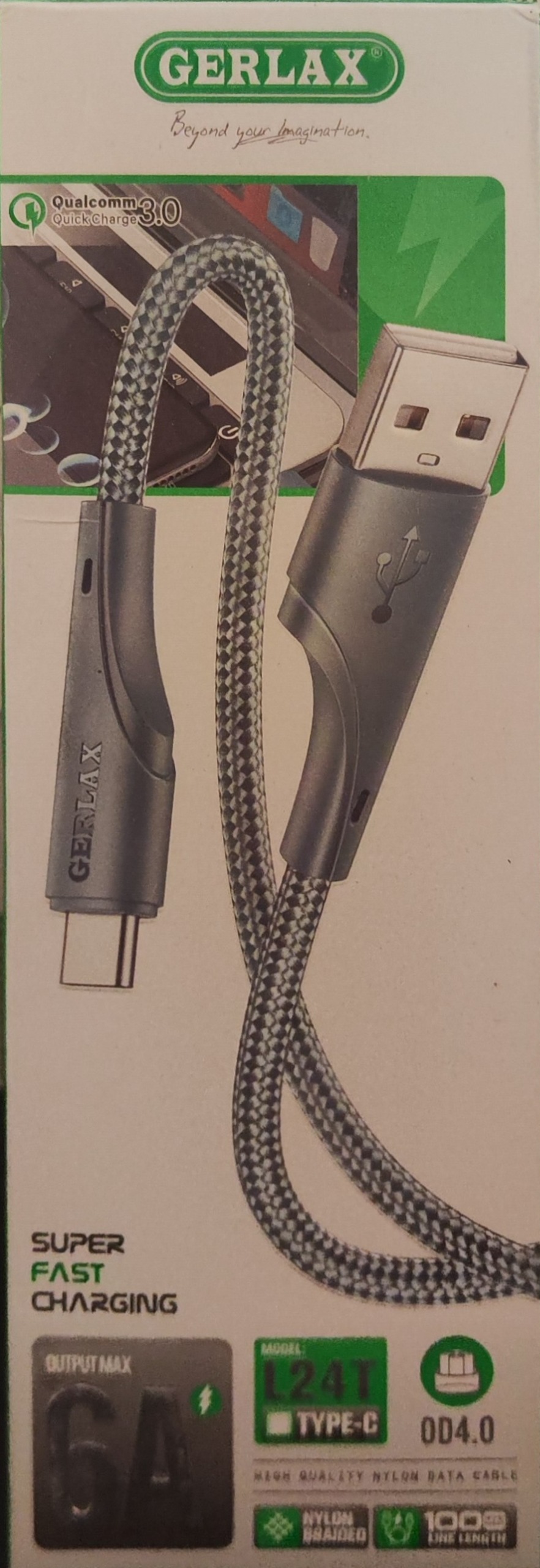 کابل شارژ Type-C سیلیکون کنفی نسوز 6آمپر 100وات