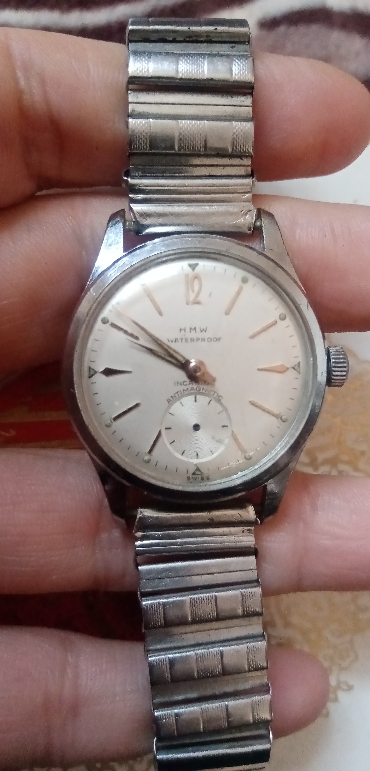 ساعت مچی قدیمی H. M. Wساخت آلمان غربی