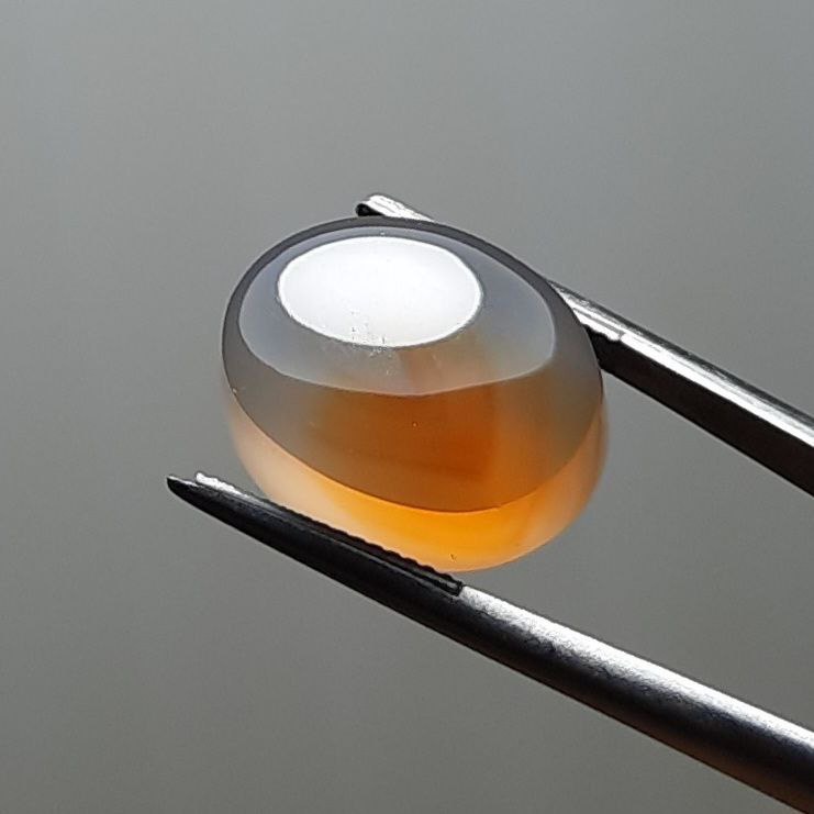 عقیق دخانی ( دودی ) رگه زعفرانی طبیعی اصل یمن