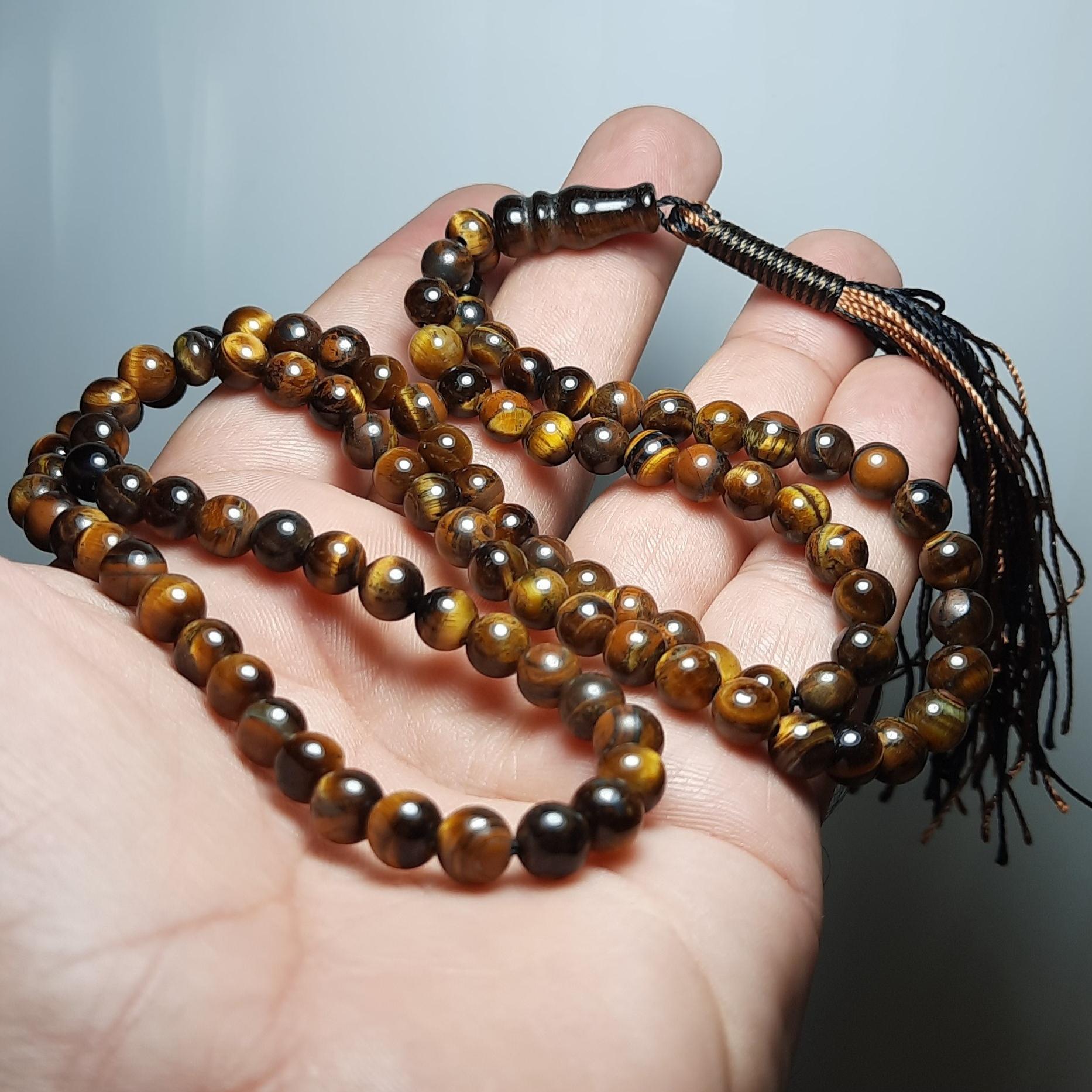 تسبیح سنگ چشم ببر ( تایگر ) 101 دانه اصل معدنی