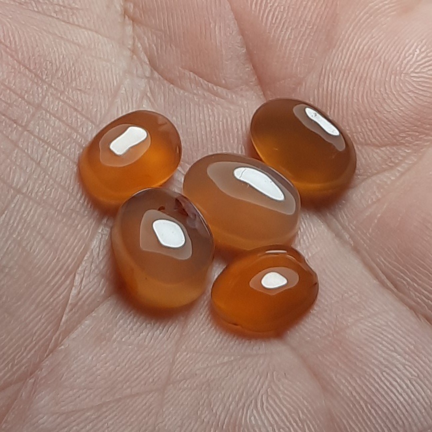 مجموعه 5 قطعه عقیق اصل یمن با رنگ طبیعی