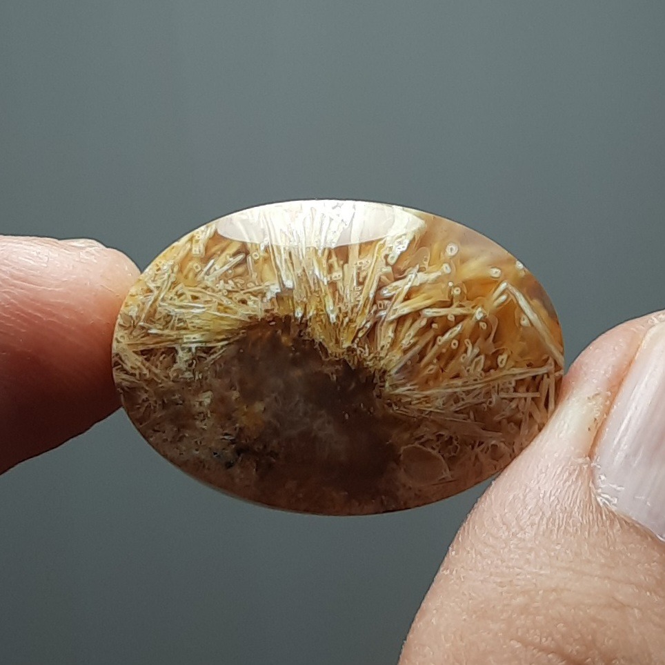 عقیق روتایل دار خورشیدی درشت طبیعی خراسان