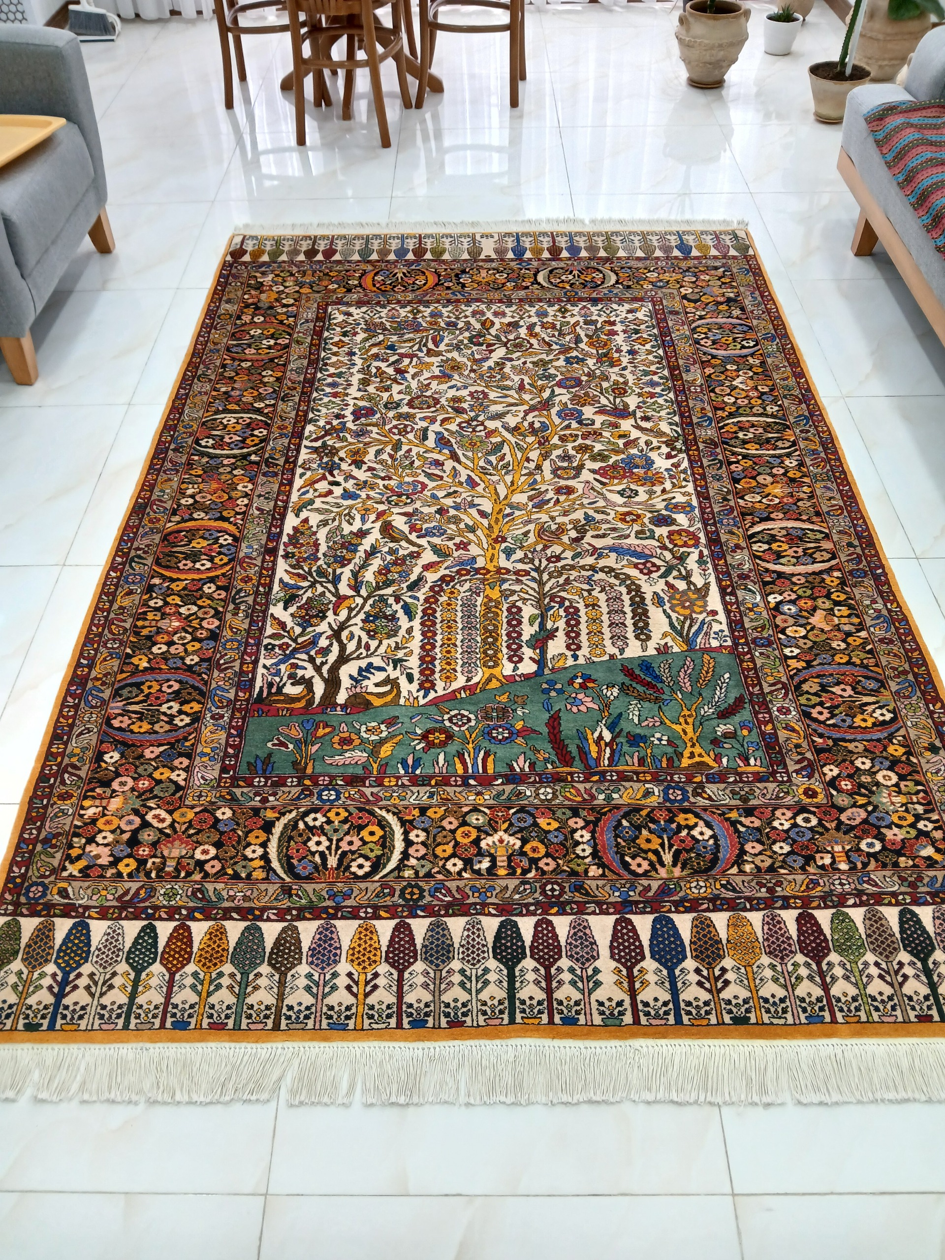 پرده فرش کرک و ابریشم