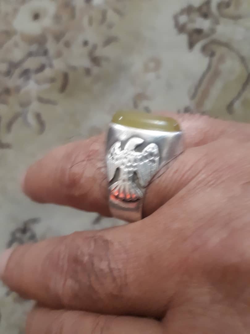 انگشتر نقره با عقیق زرد