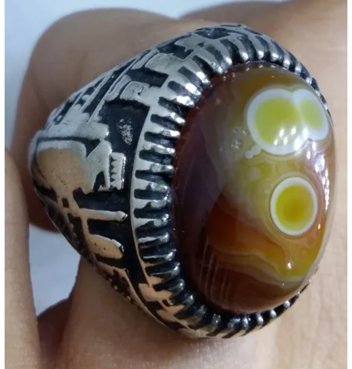 انگشتر نقره با رکاب سرباز هخامنشی نگین بابا قوری