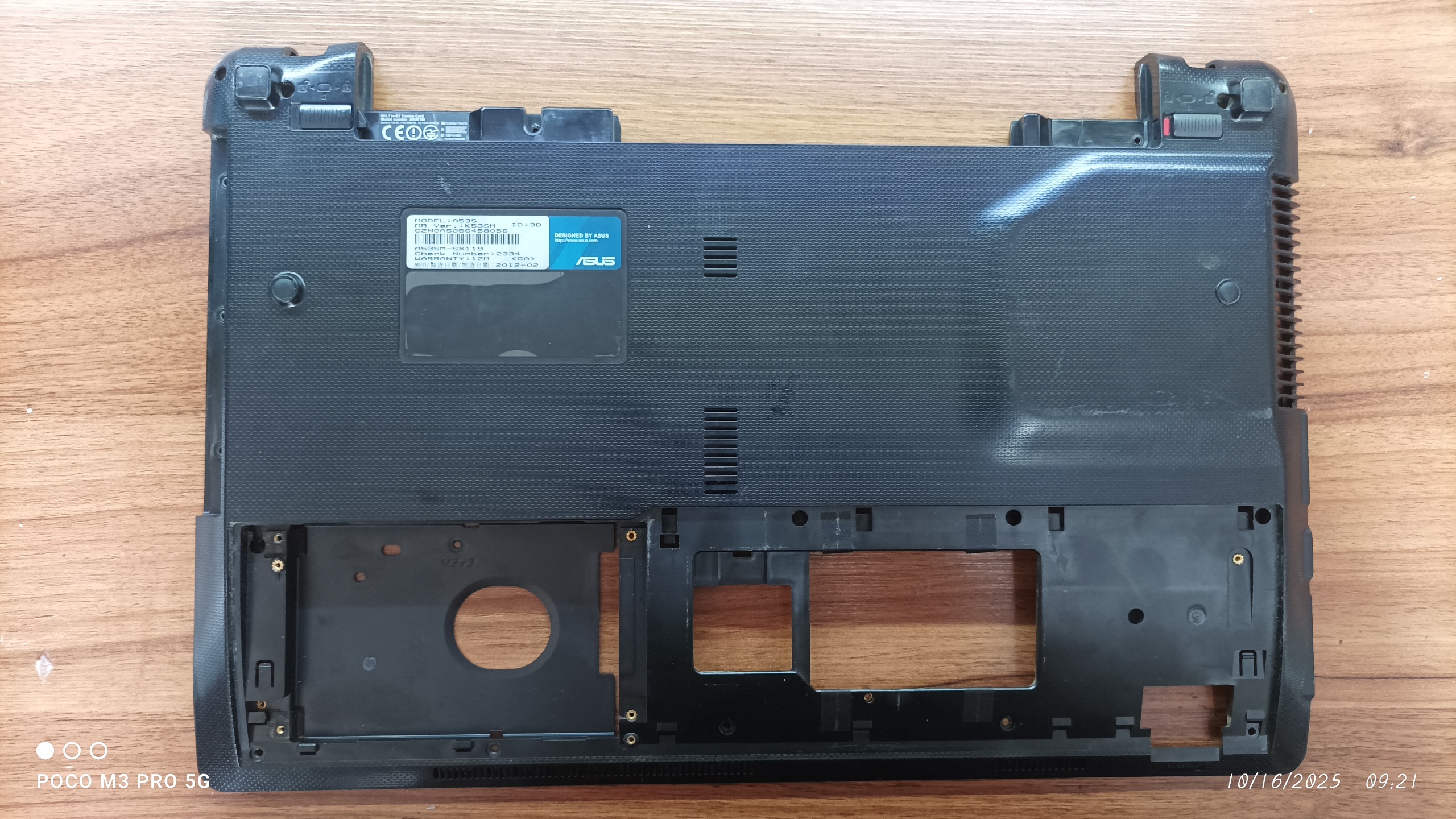 قاب پشت لپ تاپ asus مدل a53s