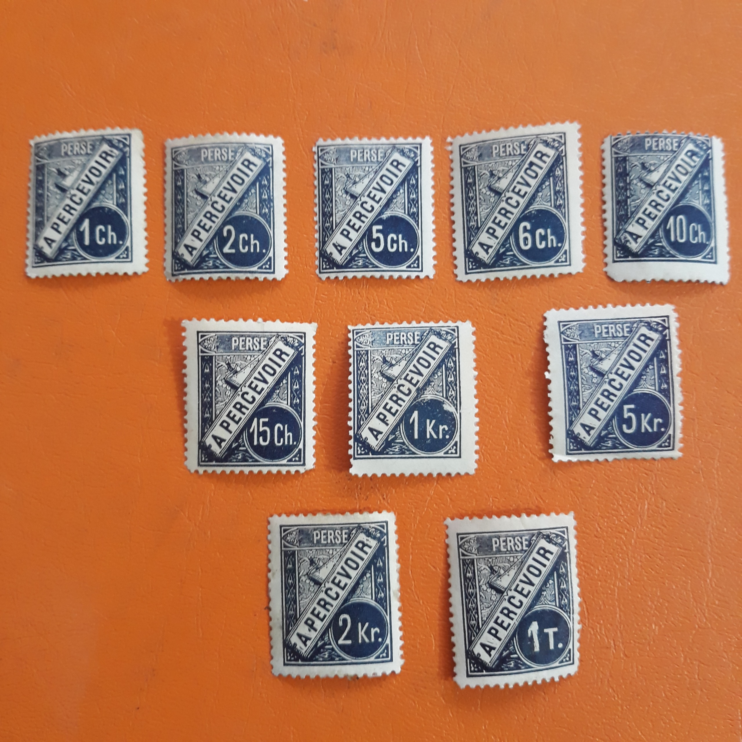 سری کامل تمبر مالیه مصرف نشده///  تاکس آبی رنگ