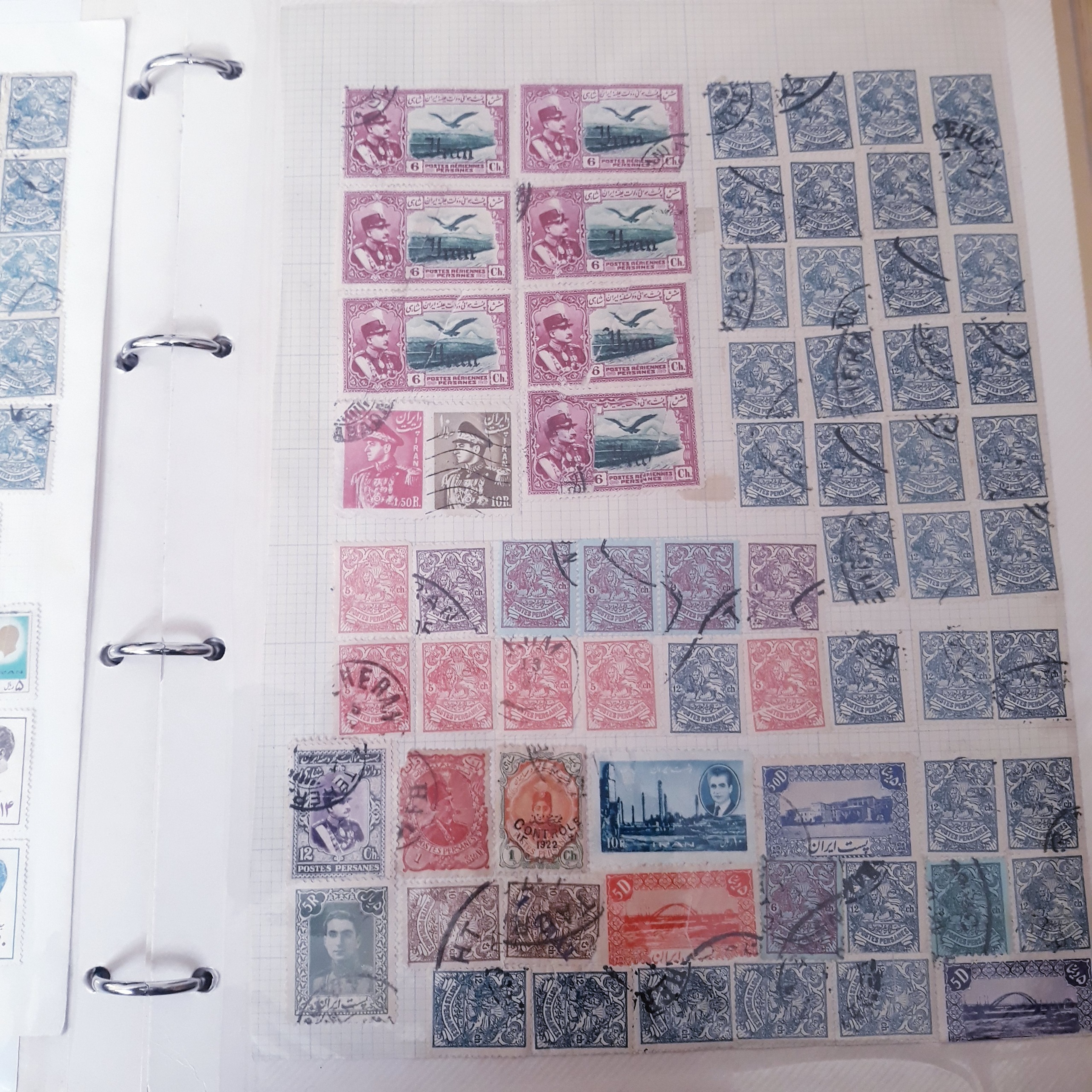 2 ورق تمبرهای متنوع پشت و رو آلبوم چسبی توضیحات