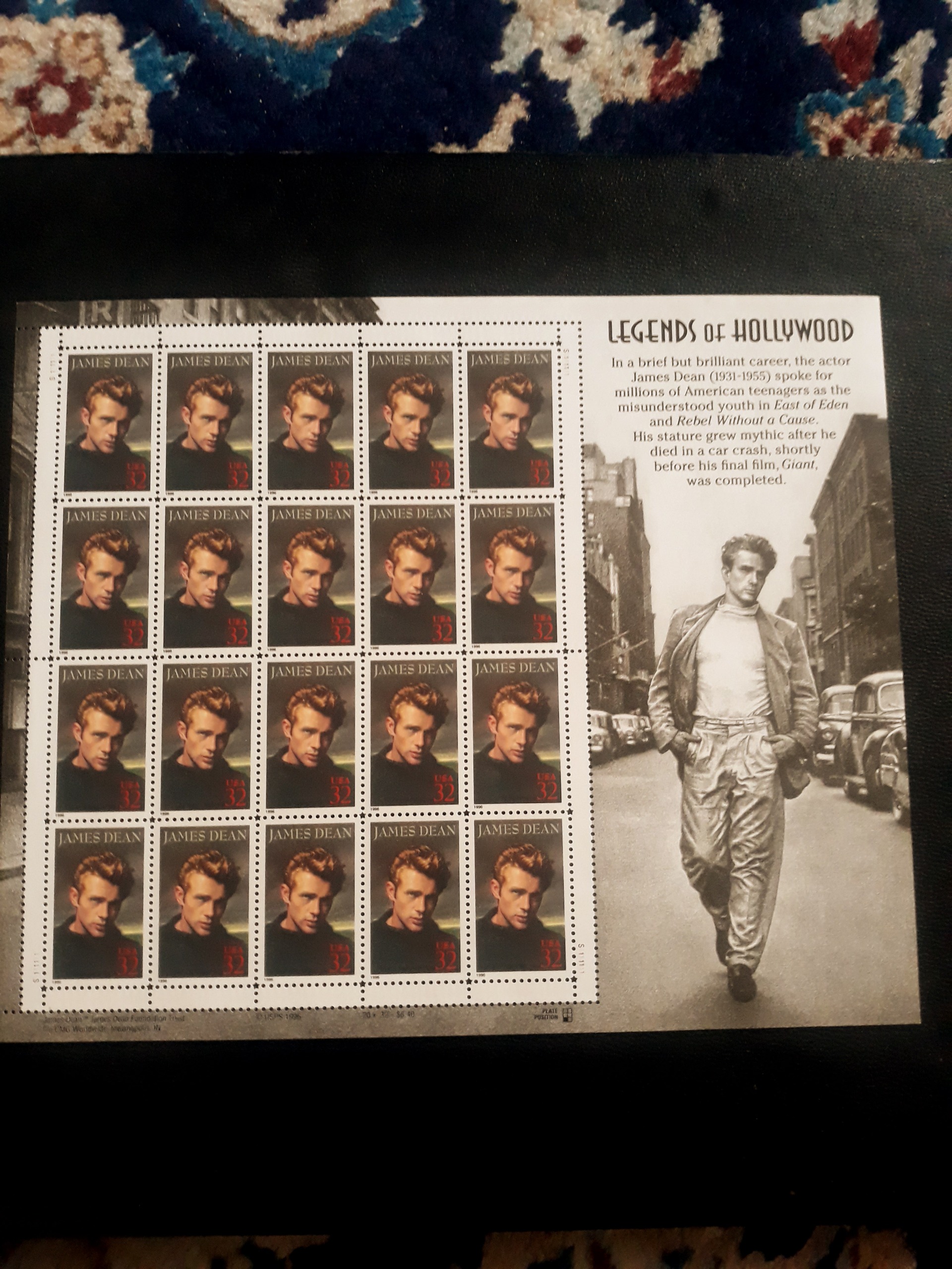 شیت تمبر جیمز دین هنرپیشه هالیوود (( 1955_1931 ))