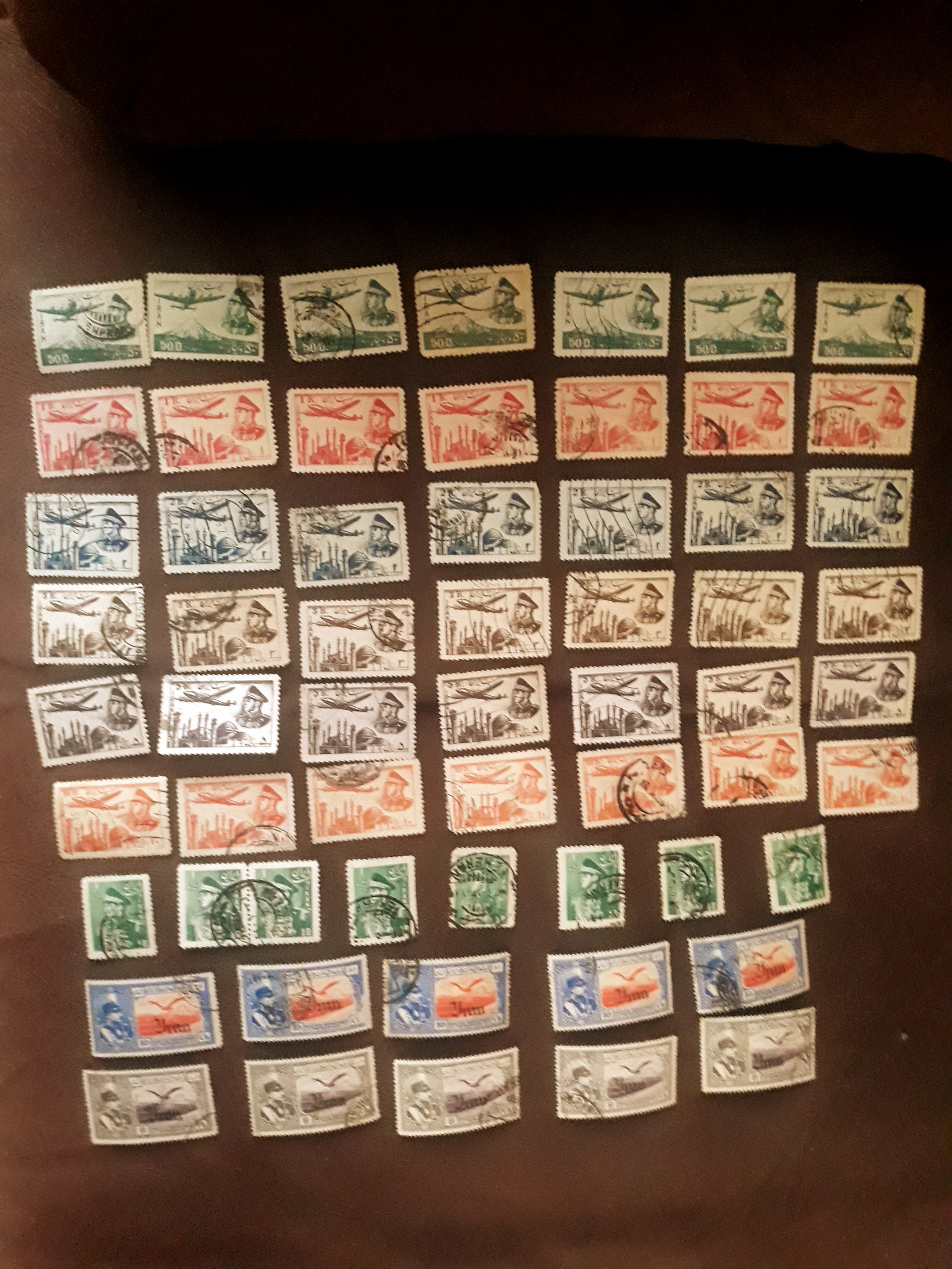 60 تمبر باطله هوایی اول و عقابی و سری 4 پستی