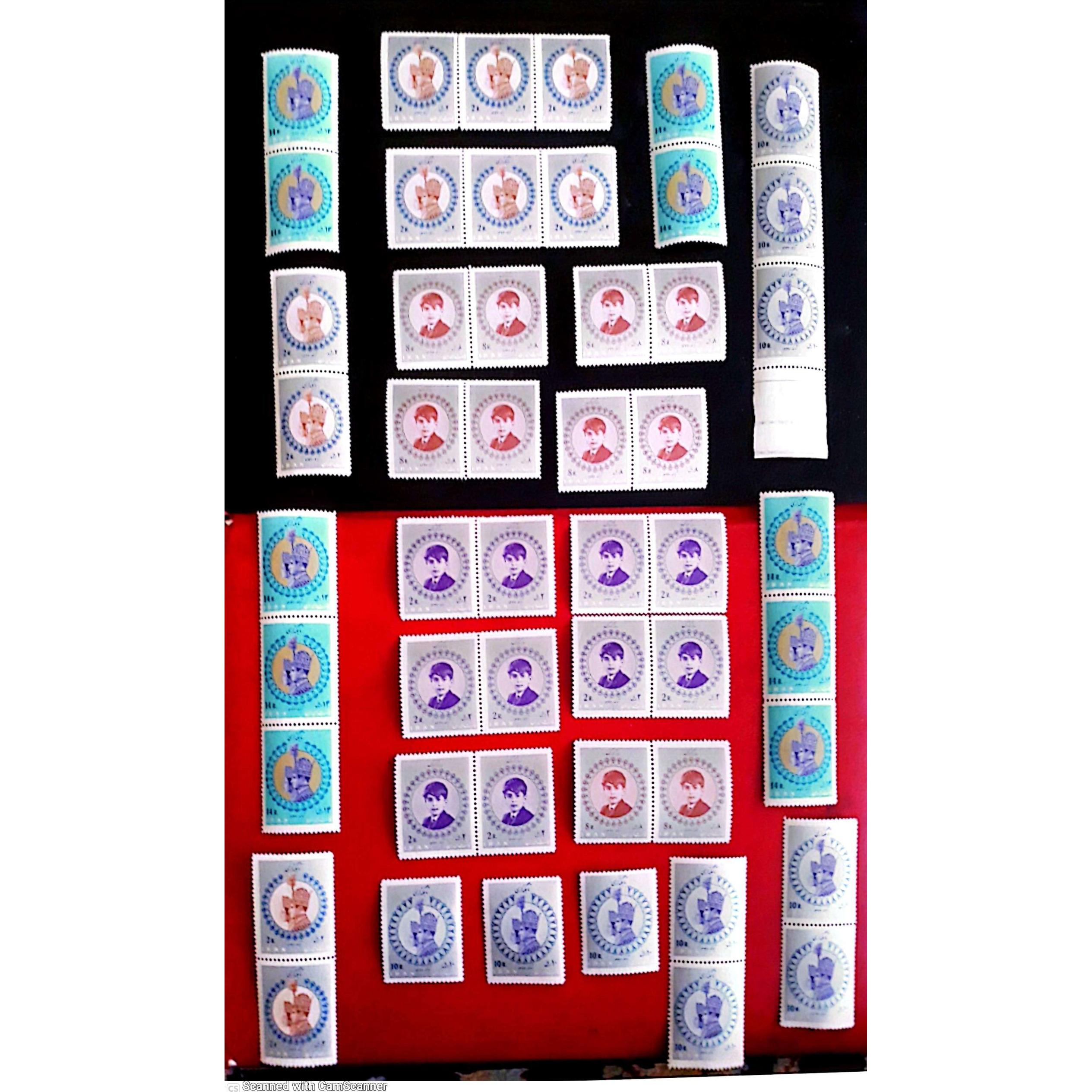 10 سری  تمبر تاجگذاری 1346 بصورت جفت