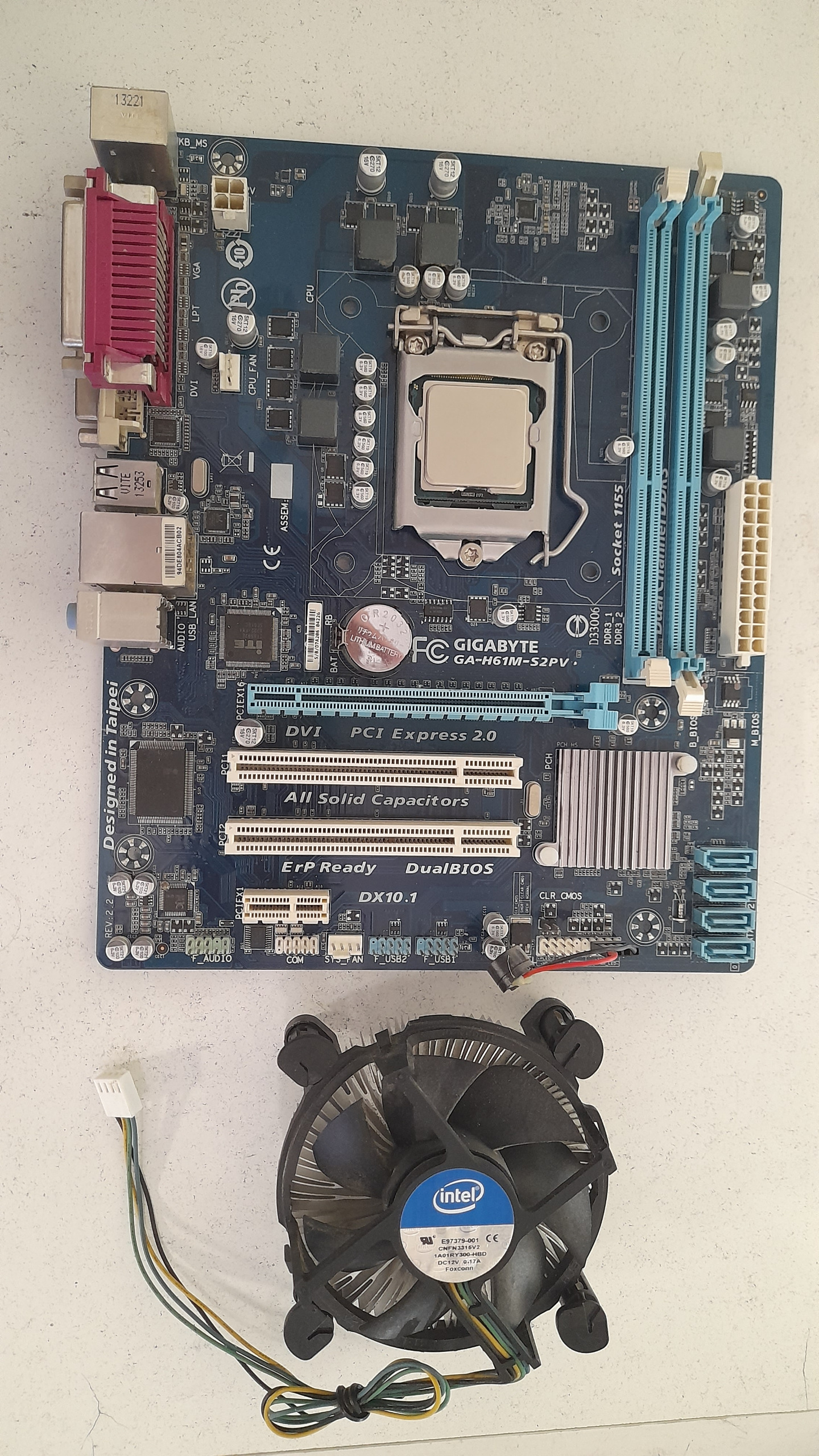 باندل مادربردH61MS2PV گیگابایت G2020CPU وفن ورم