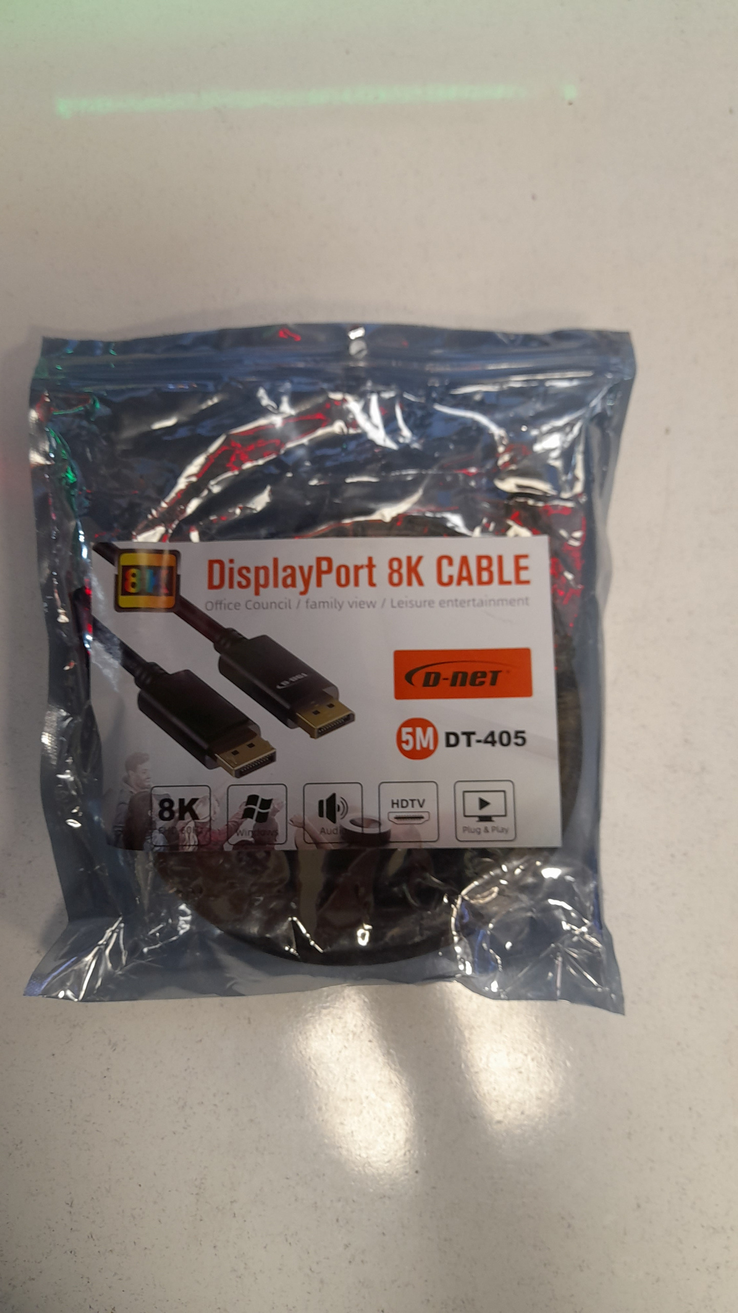 کابل Display Port دی نت مدل DT-405 8K طول 5 متر