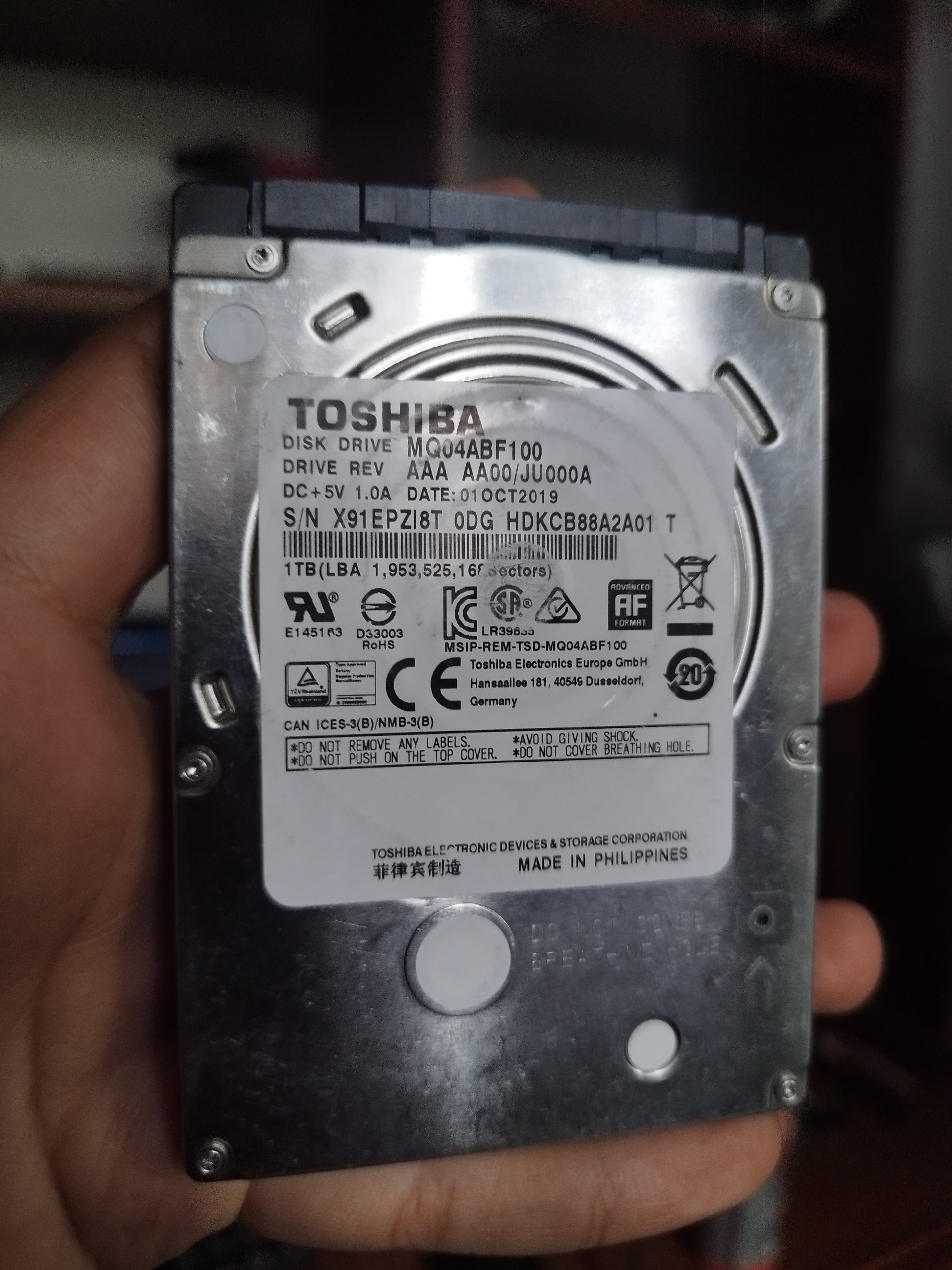 هارد لپ تاپی 1 ترا toshiba
