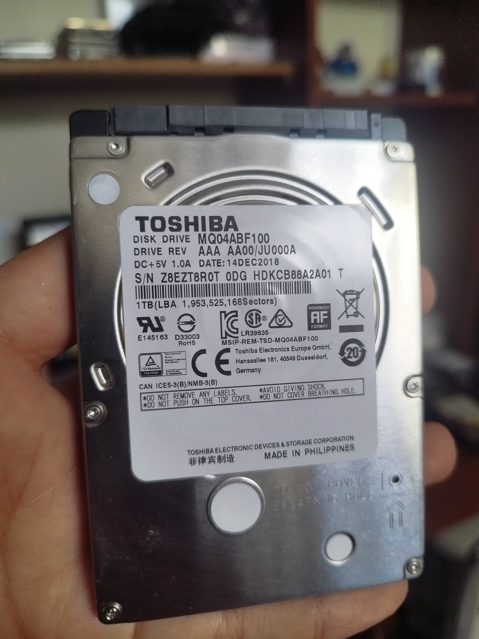 هارد لپ تاپی 1 ترا toshiba