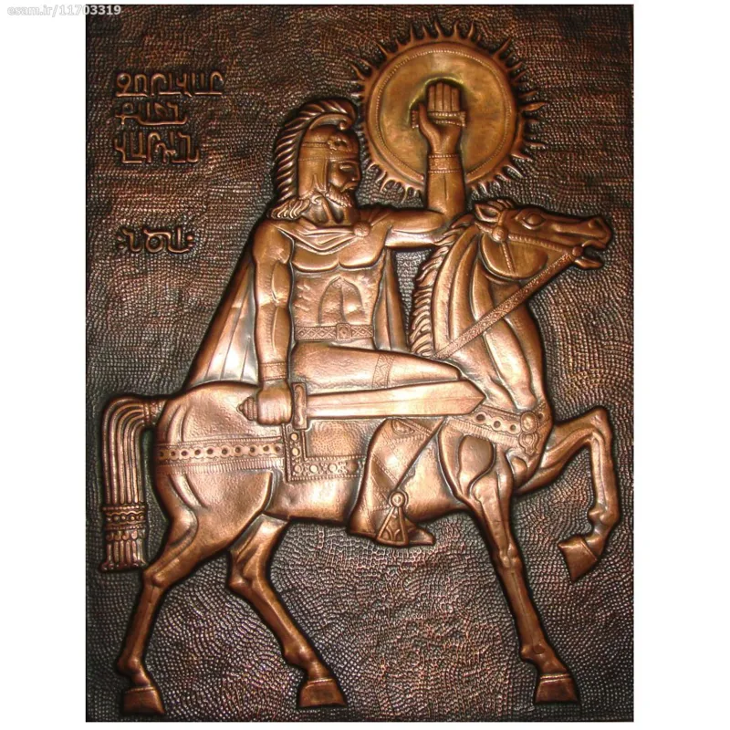 تابلو مسی برجسته کاری روسی پنجاه ساله زیبای رزمی