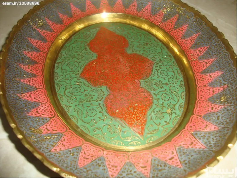 اجیل خوری برنجی میناکاری قدیمی آخرزیبایی