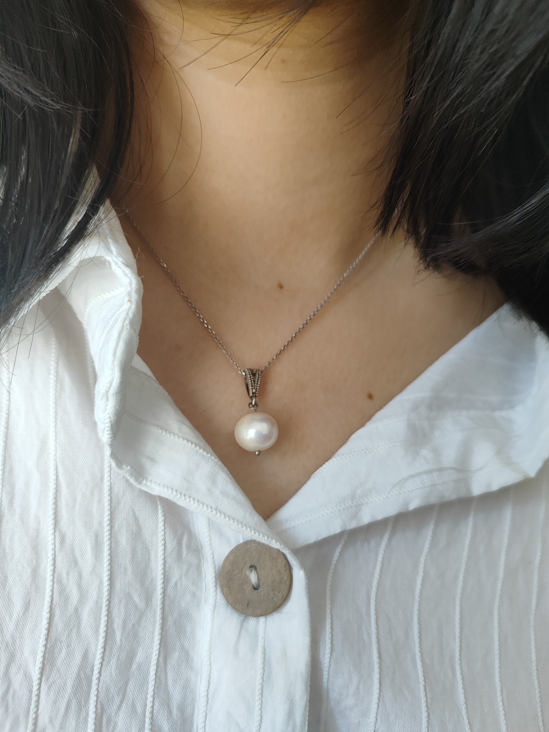 گردنبند مروارید پرورشی نقره