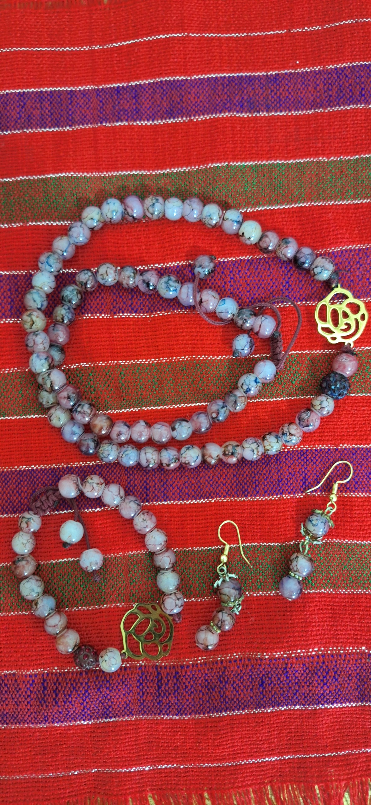 ست کامل گردنبند دستبند گوشواره نو