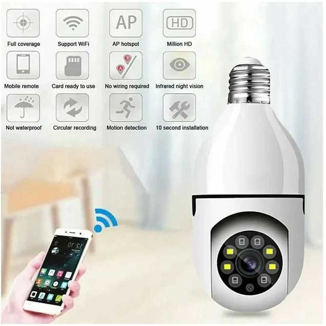 دوربین لامپی چرخش 360 درجه قابل کنترل با نرم افزار