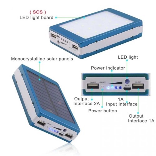 کیس پاور بانک خورشیدی به همراه پنل LED
