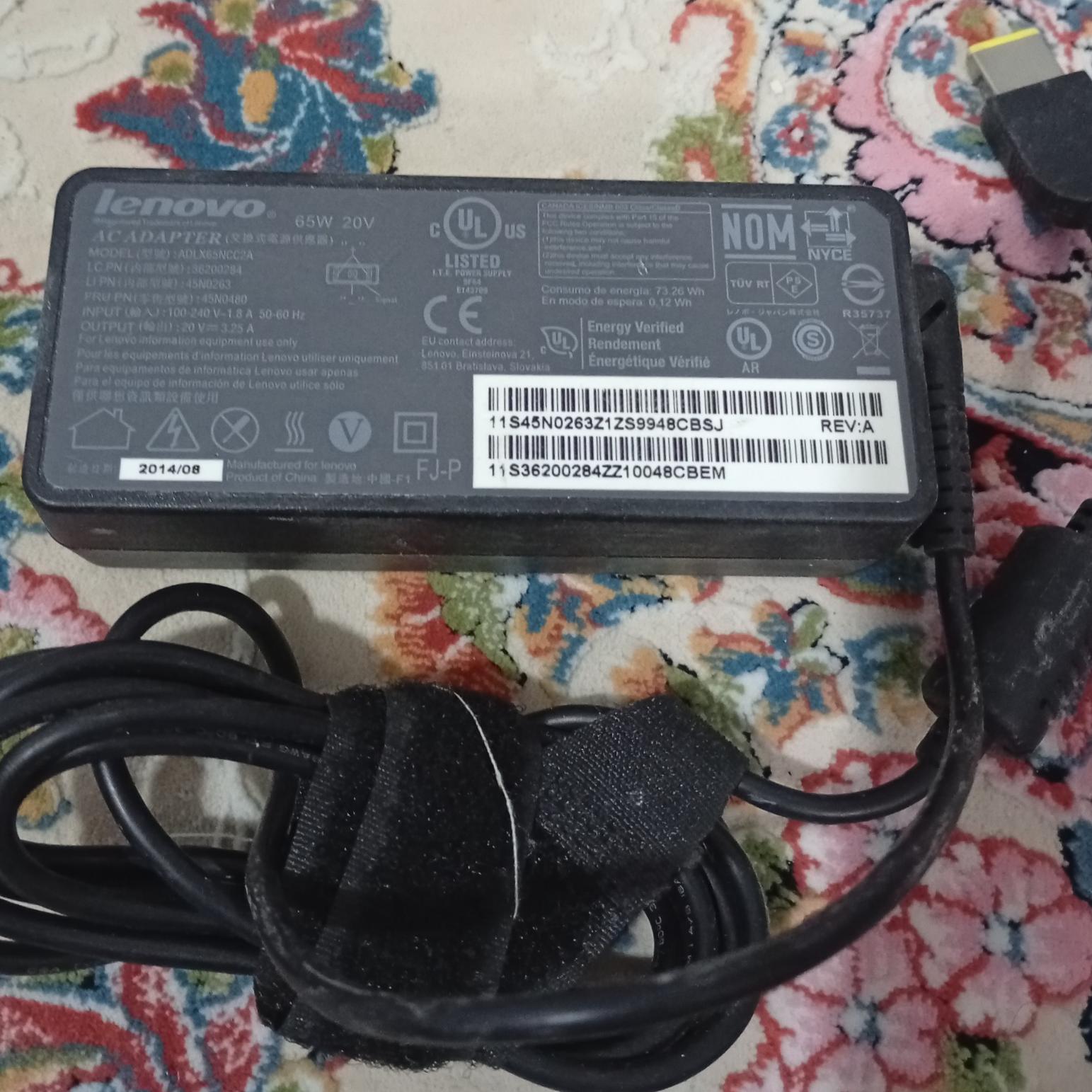 شارژر لنووویی استوک 20 ولت 3٫25 آمپر