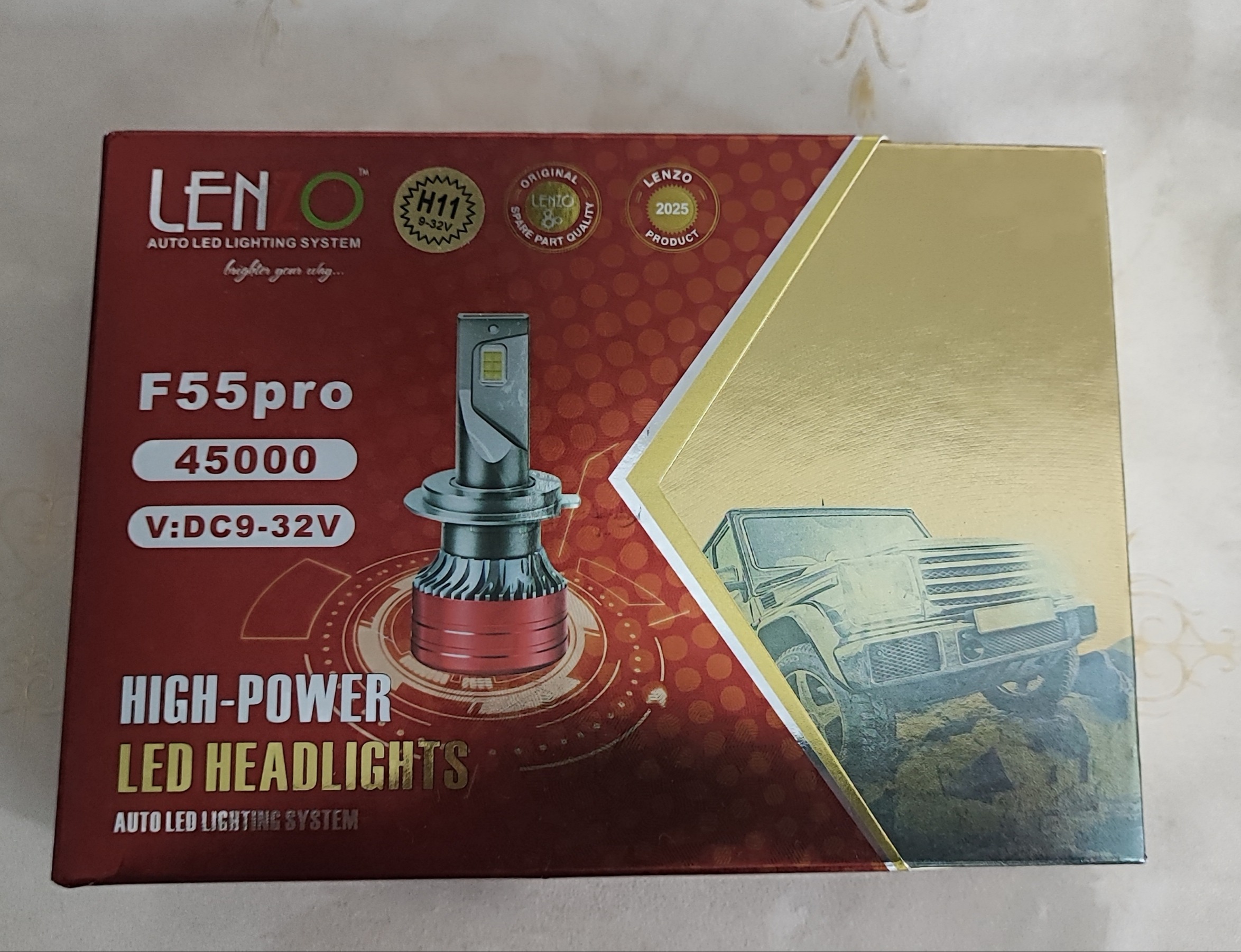هدلایت پایه Lenzo H11 با گارانتی تعویض