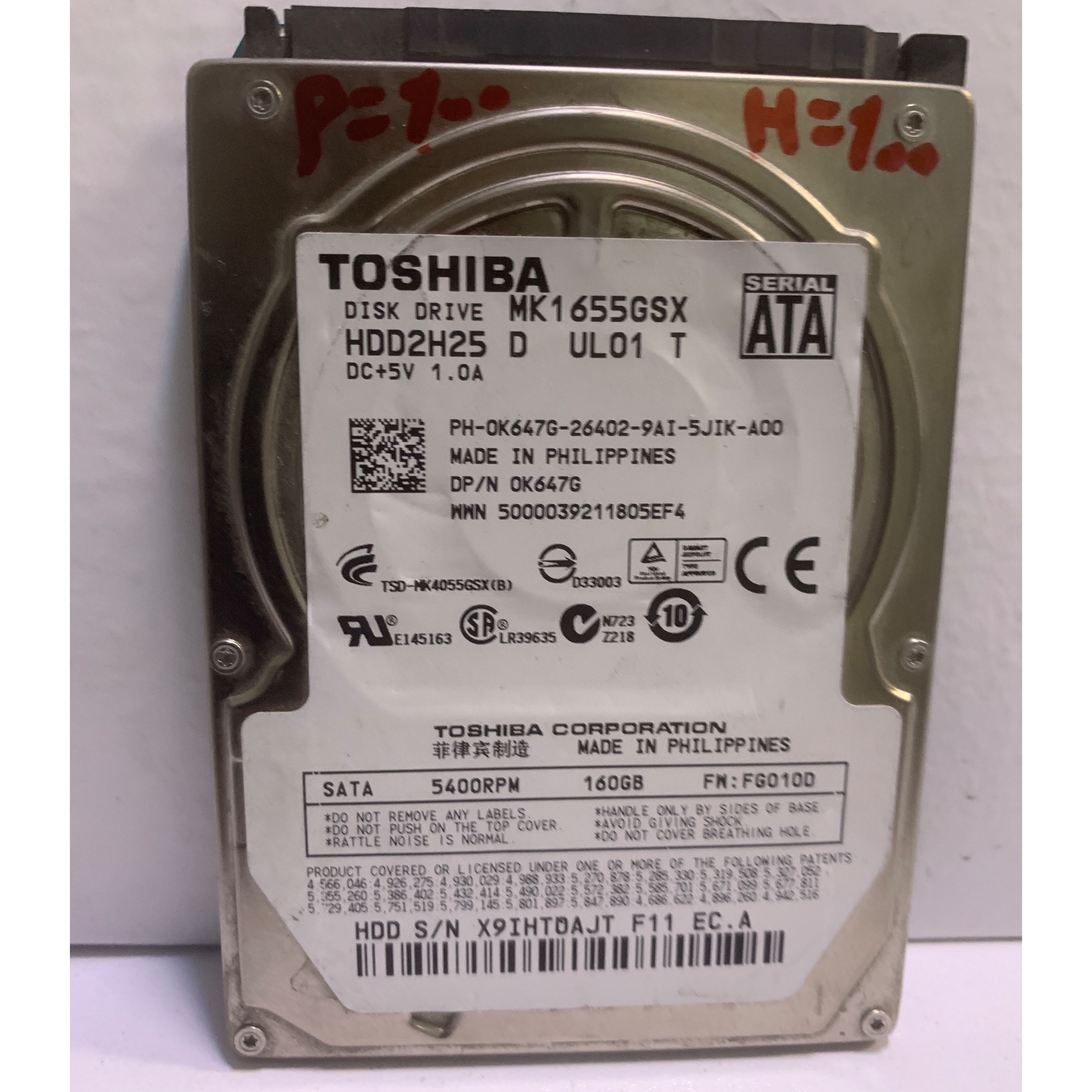 هارد لپ تاپ Toshiba 160G