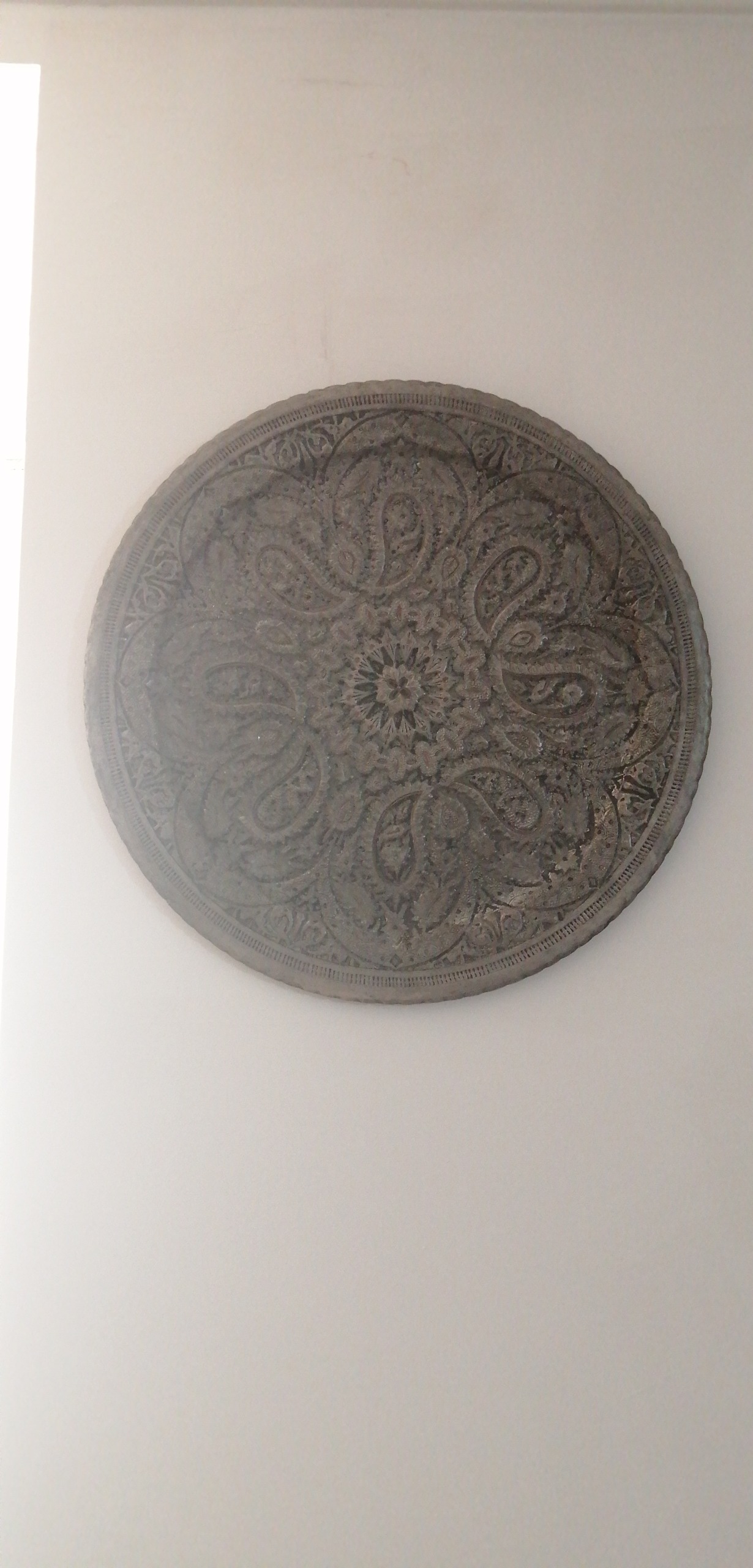 سینی دیوار کوب قدیمی مسی