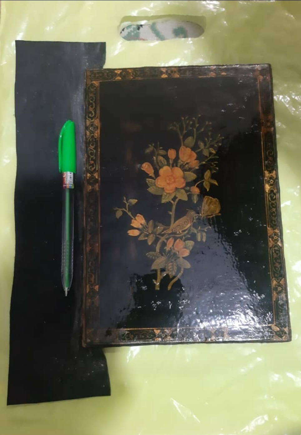 جلد پاپیه ماشه روغنی گل و مرغ