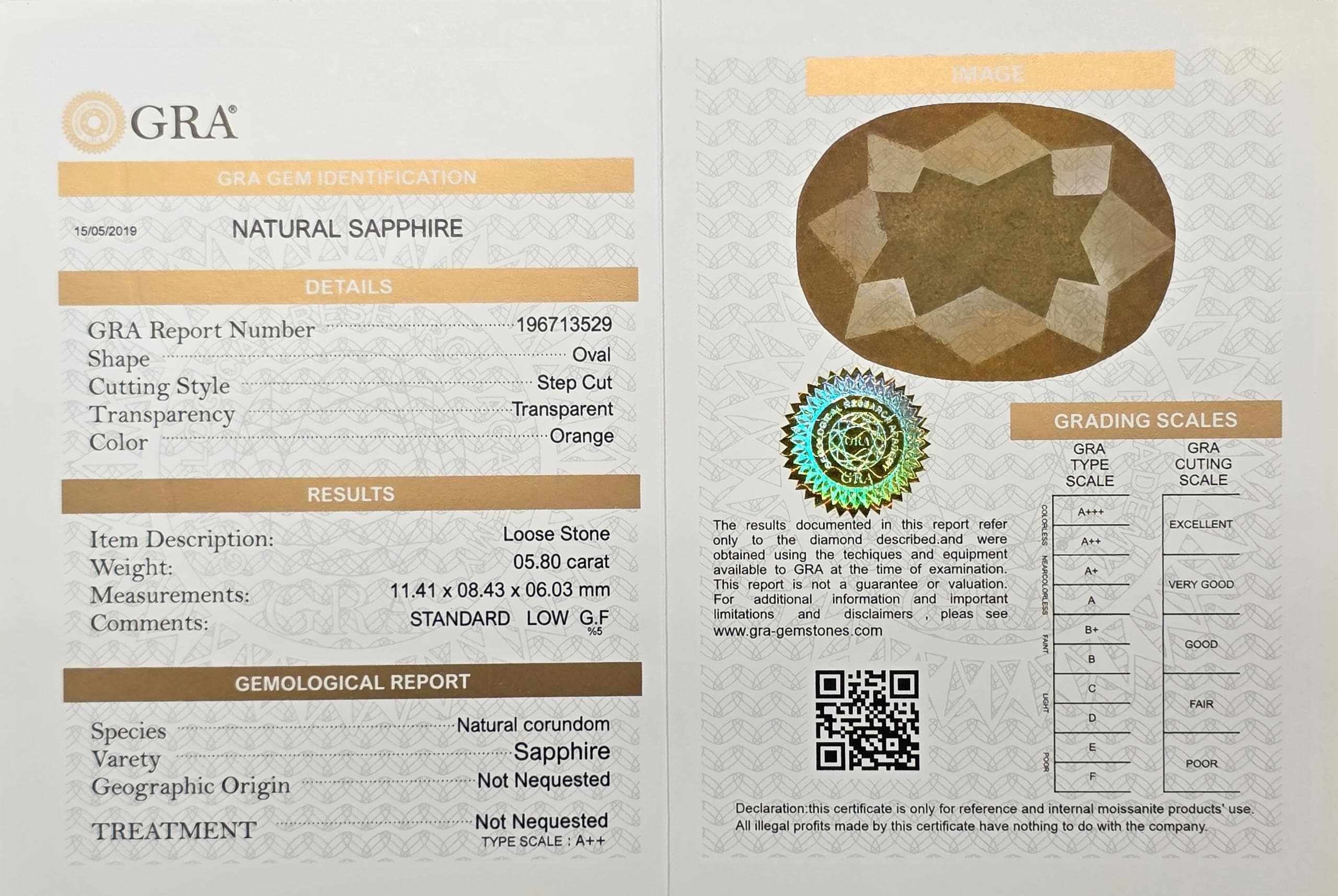 یاقوت پرتقالی سنگ جواهری