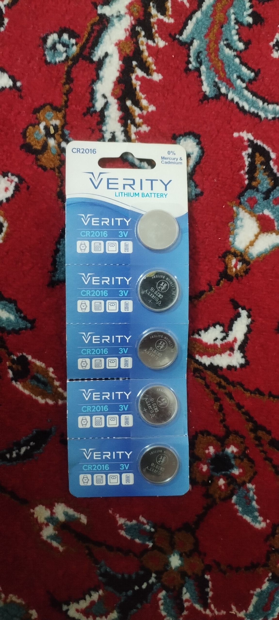 باتری سکه ای لیتیومی CR2016 Verity