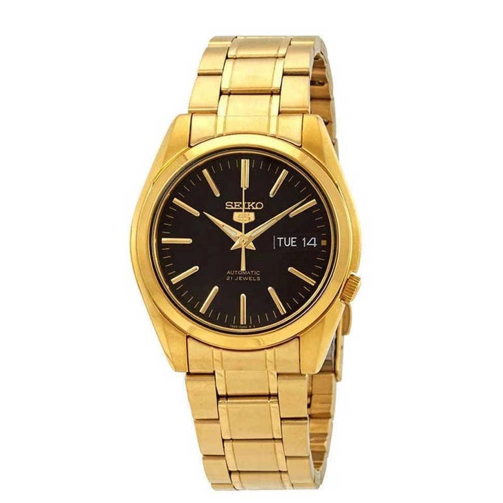 Seiko 5 Gold Stainless Steel Mens Watch