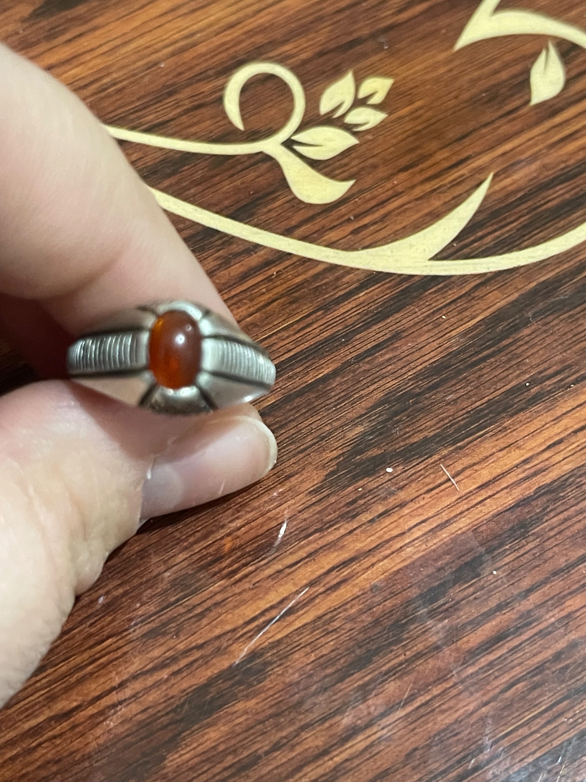 انگشتر عقیق قدیمی ریز