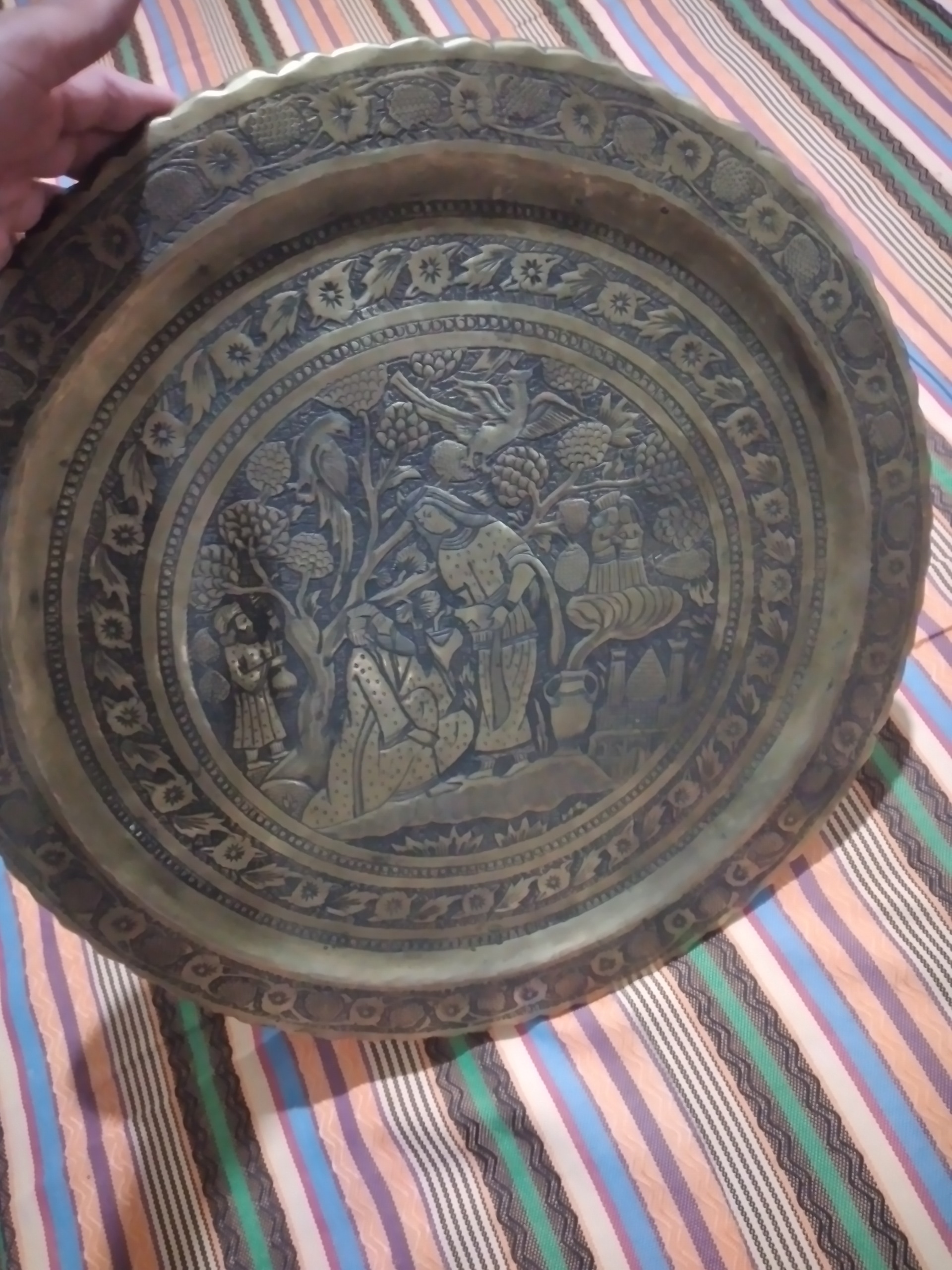 سینی دیوارکوب قلم زنی