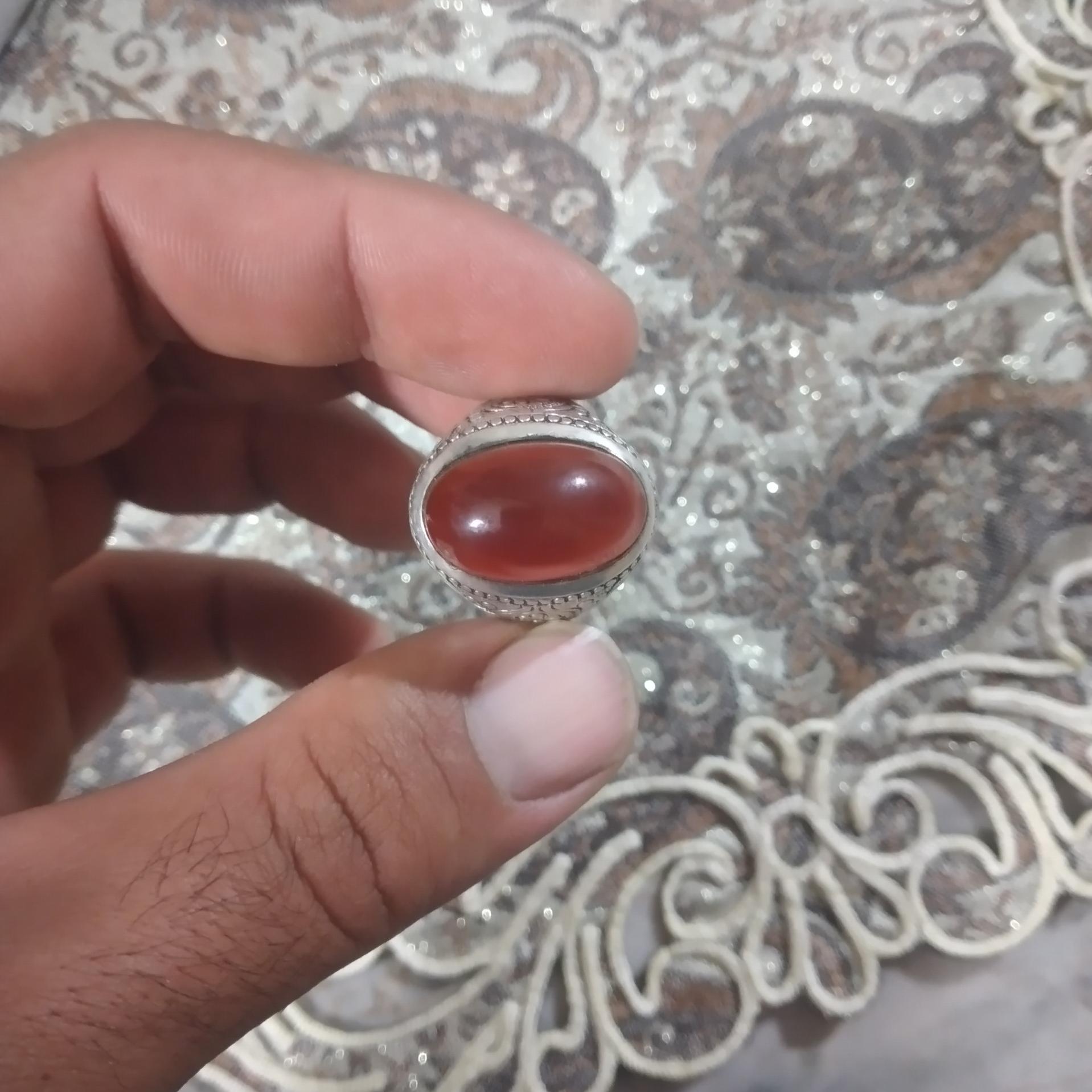 انگشتر عقیق کار قلم